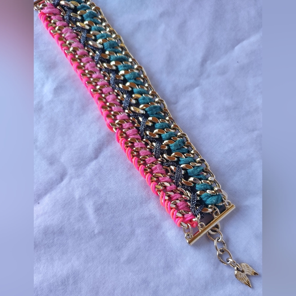 Victoria's Secret Multi-Color Woven Gold Bracelet! - Picture 3 of 6